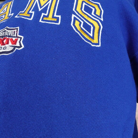VINTAGE ST LOUIS RAMS SUPER BOWL XXXIV 34 2000 EMBROIDERED SWEATSHIRT SZ L PUMA - Picture 4 of 7
